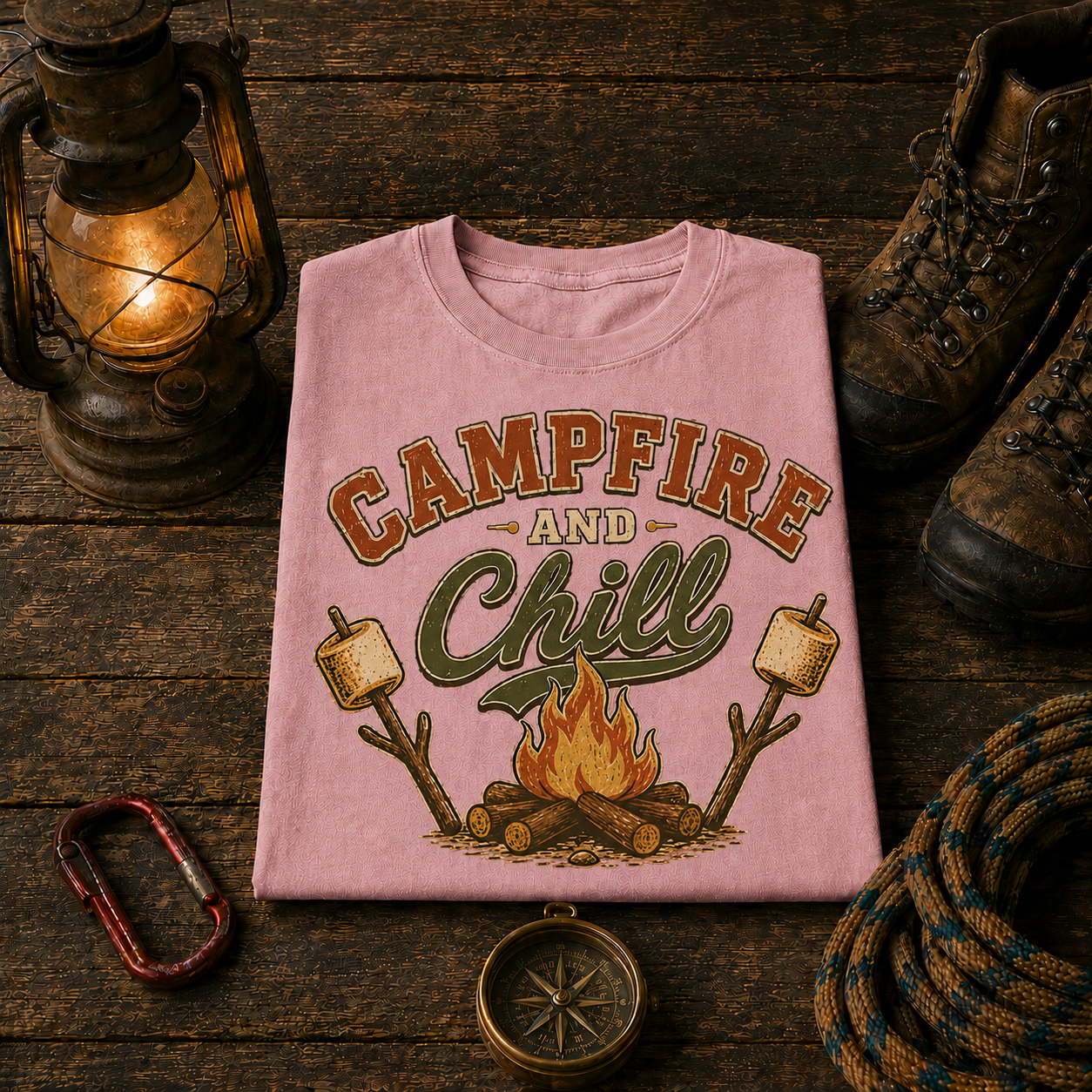 Campfire and Chill Comfort Colors Tee