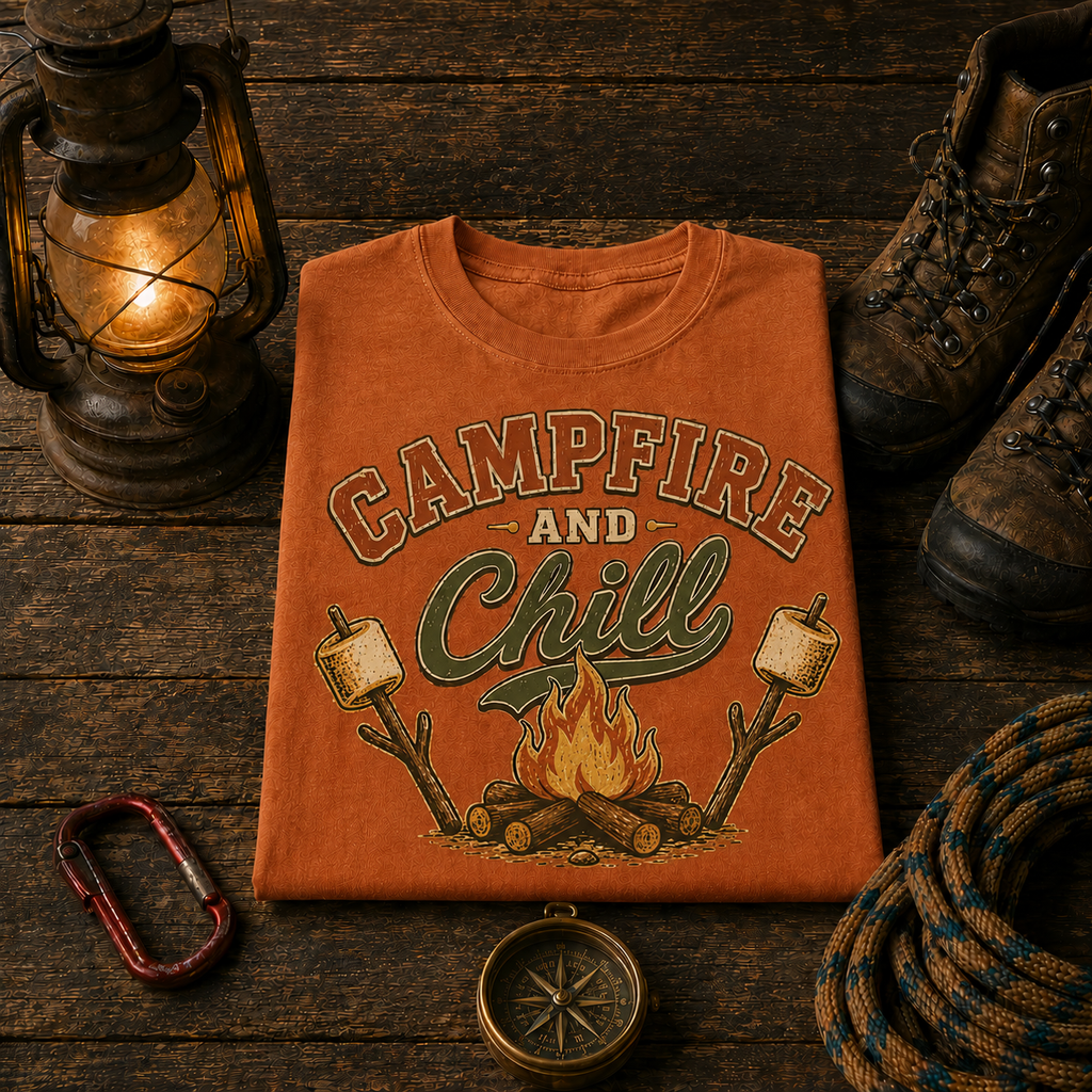 Campfire and Chill Comfort Colors Tee