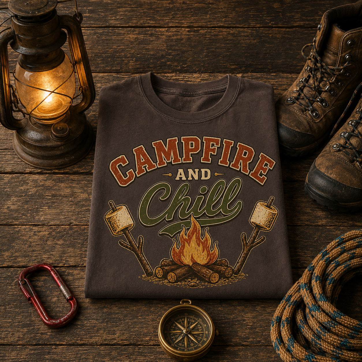 Campfire and Chill Comfort Colors Tee