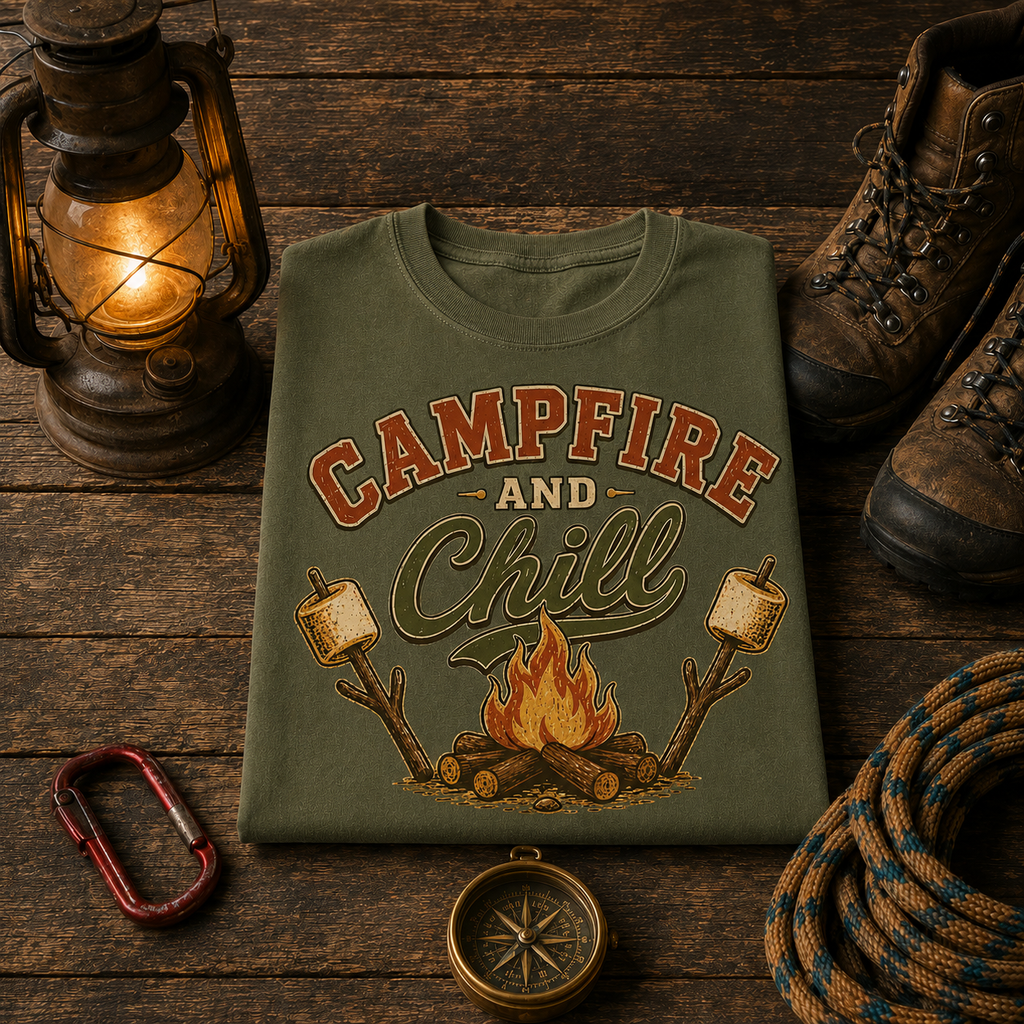 Campfire and Chill Comfort Colors Tee