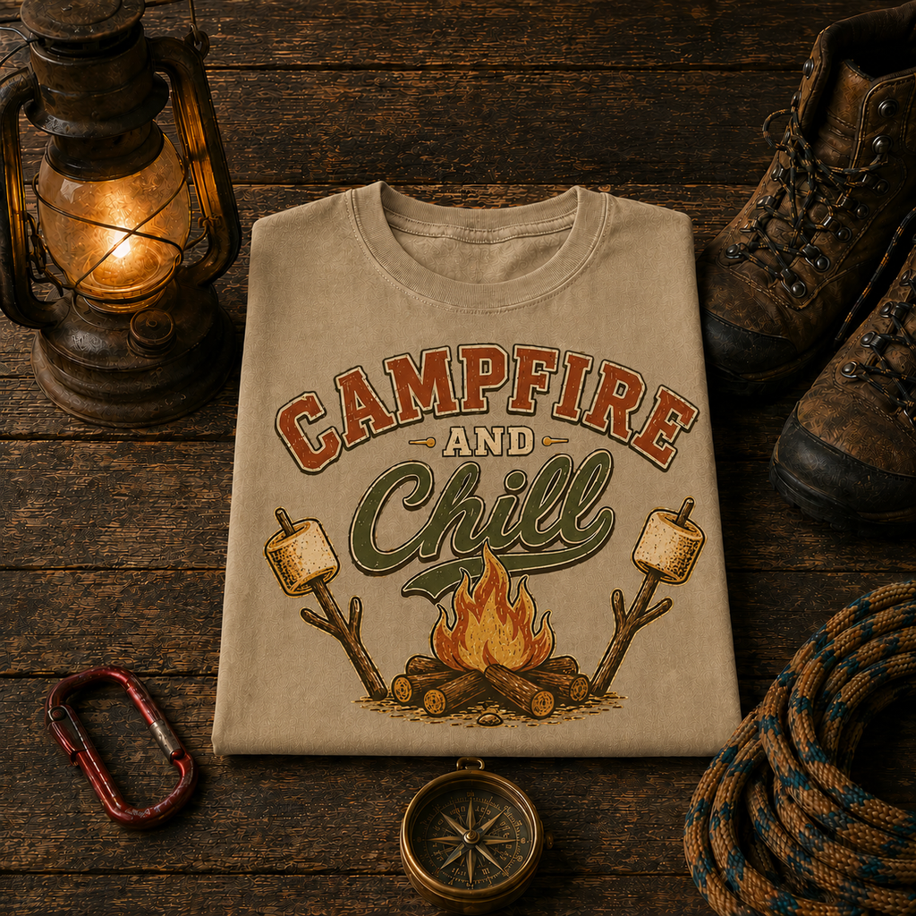 Campfire and Chill Comfort Colors Tee