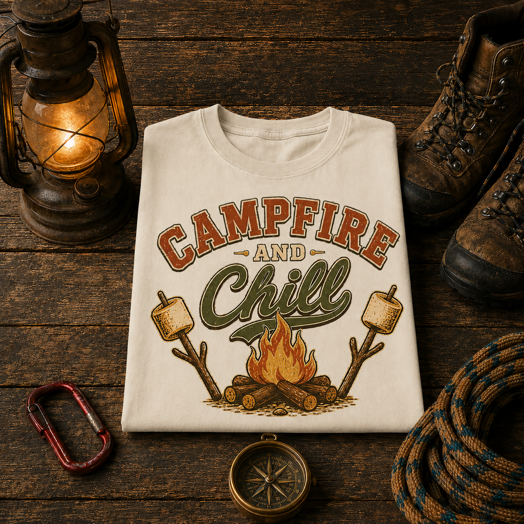 Campfire and Chill Comfort Colors Tee