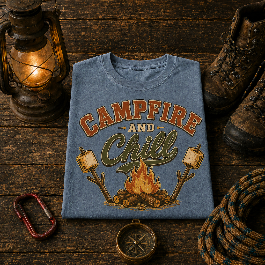 Campfire and Chill Comfort Colors Tee