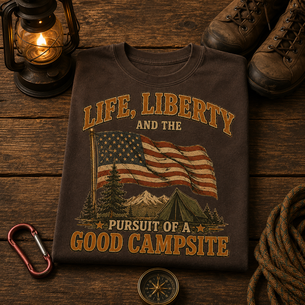 4th of July Camping Comfort Colors Tee