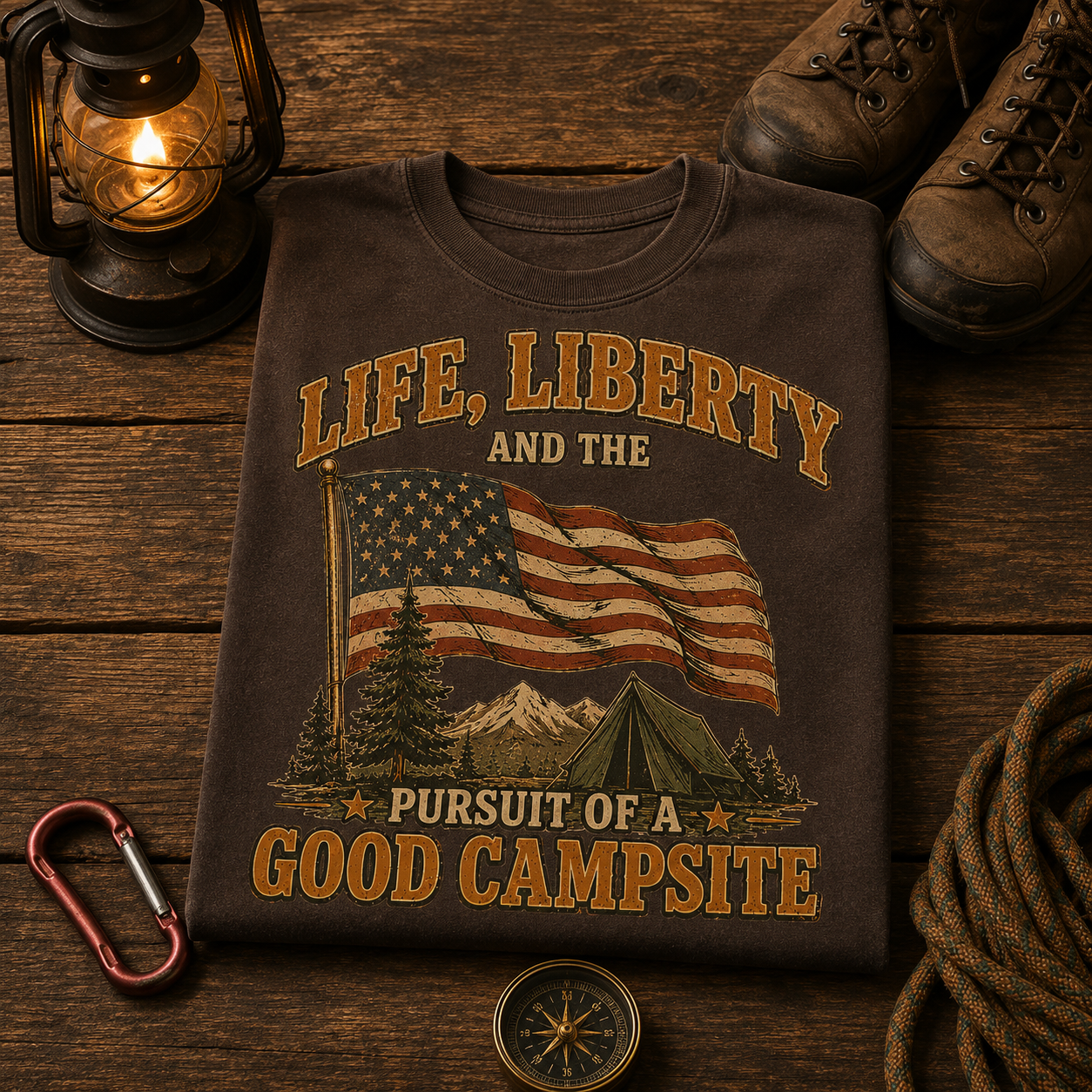 4th of July Camping Comfort Colors Tee