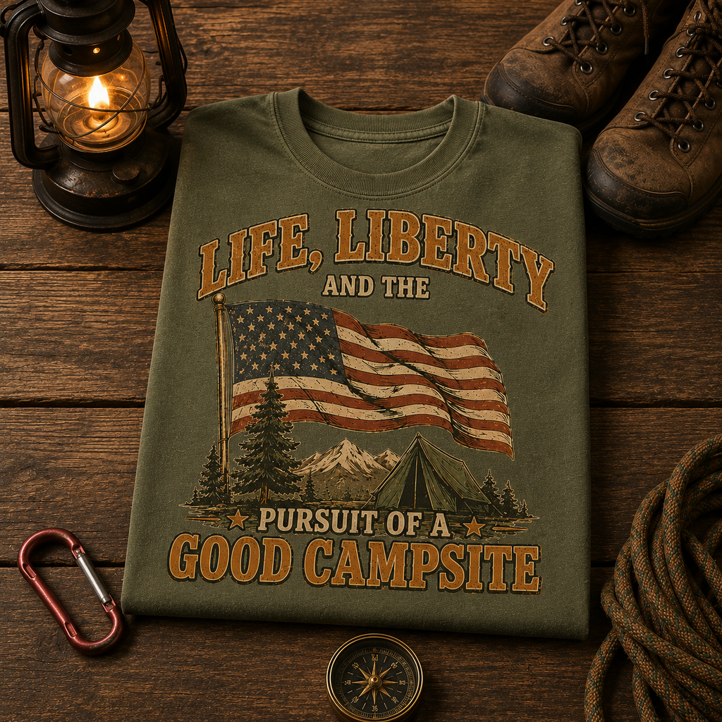 4th of July Camping Comfort Colors Tee