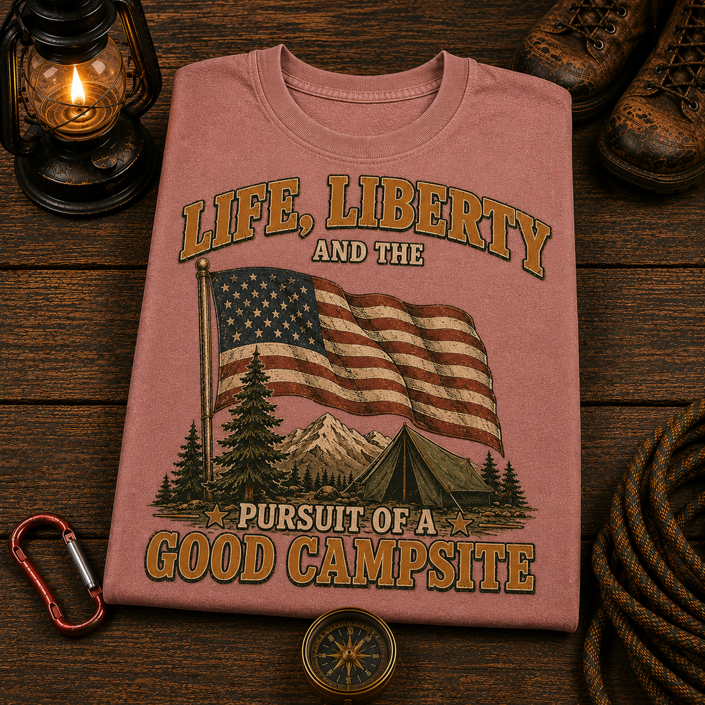 4th of July Camping Comfort Colors Tee