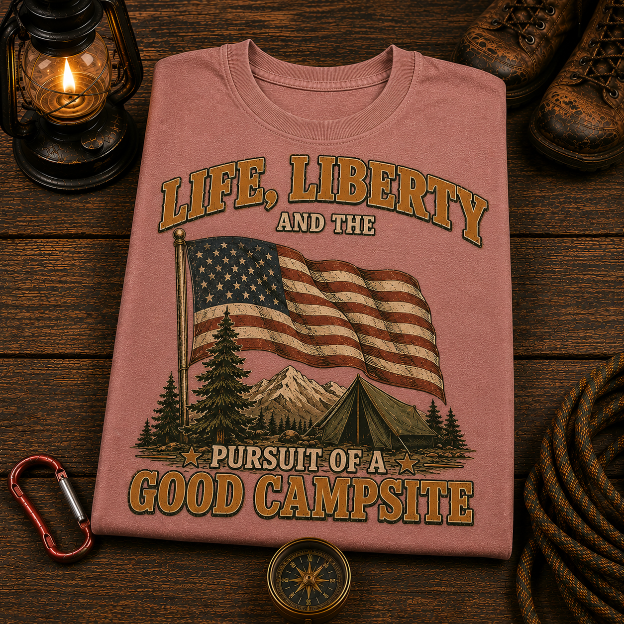 4th of July Camping Comfort Colors Tee