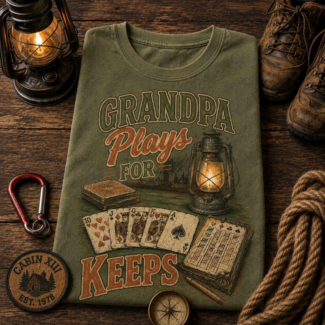 Grandpa Plays For Keeps Comfort Colors Tee