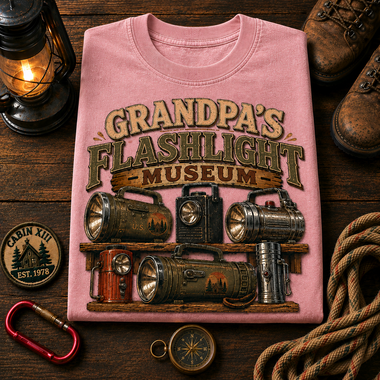 Grandpa's Flashlight Museum Comfort Colors Tee