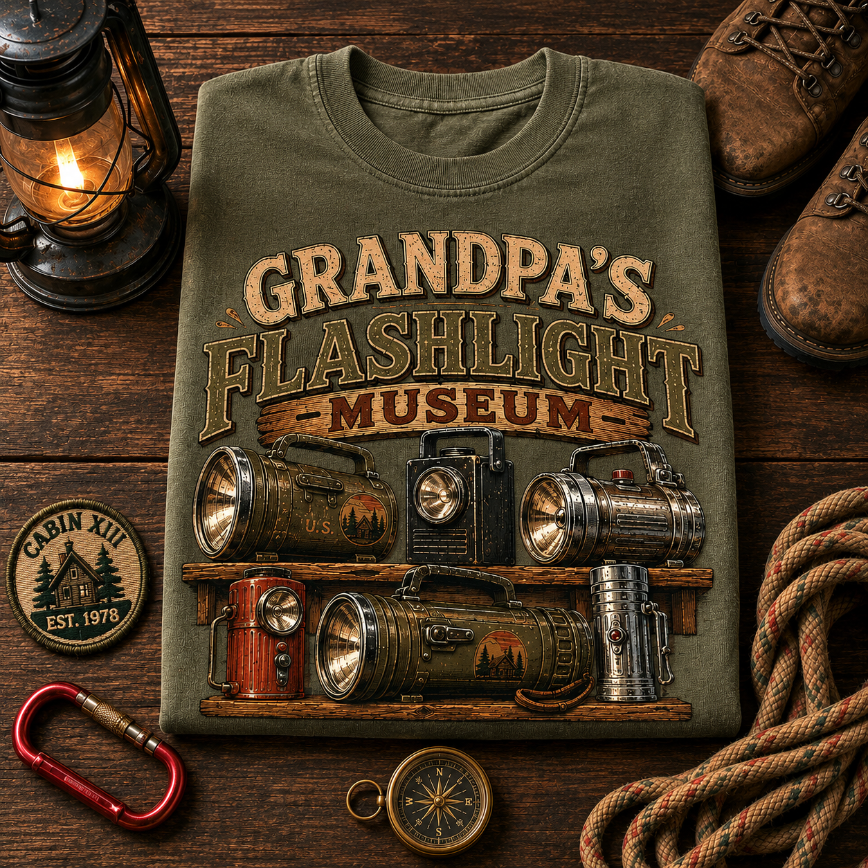 Grandpa's Flashlight Museum Comfort Colors Tee
