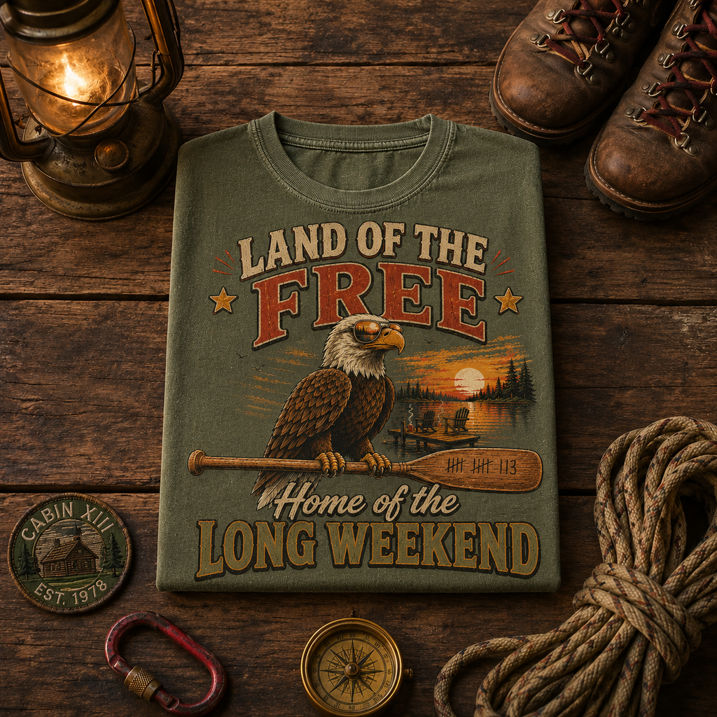 Land of the Free Home of the Long Weekend Comfort Colors Tee