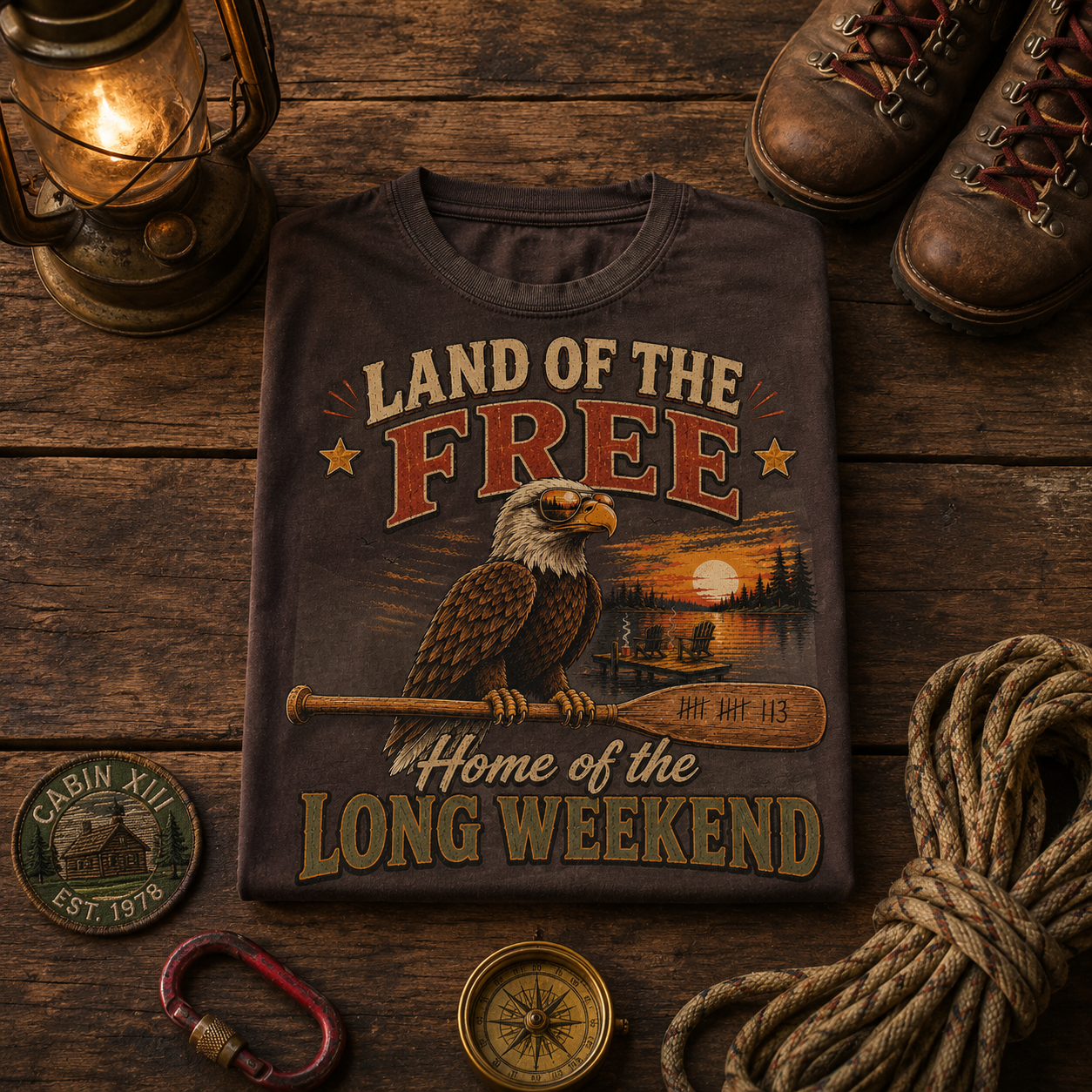Land of the Free Home of the Long Weekend Comfort Colors Tee