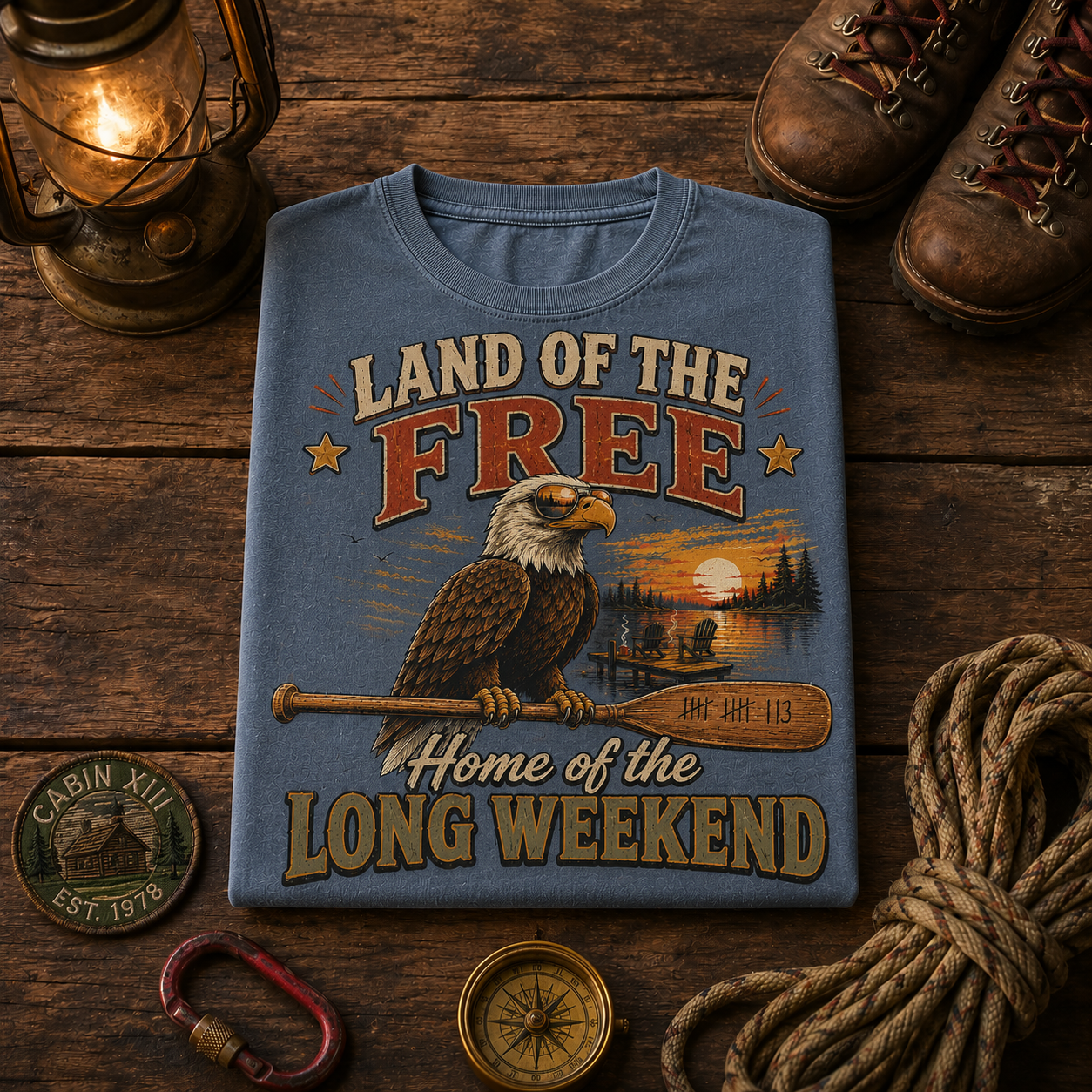 Land of the Free Home of the Long Weekend Comfort Colors Tee