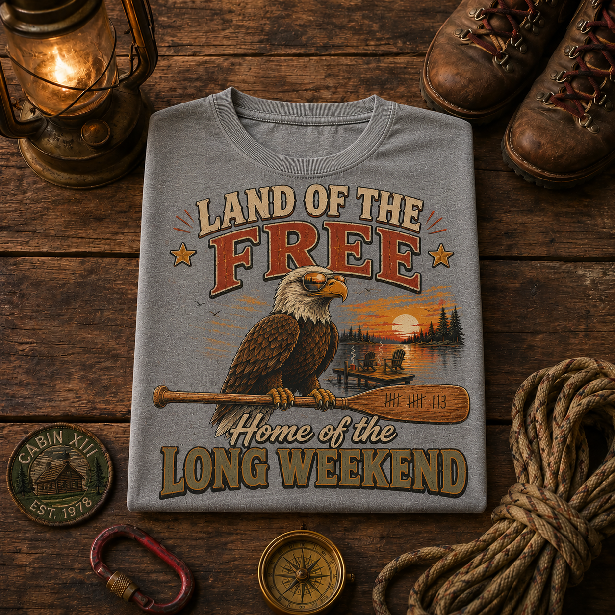Land of the Free Home of the Long Weekend Comfort Colors Tee