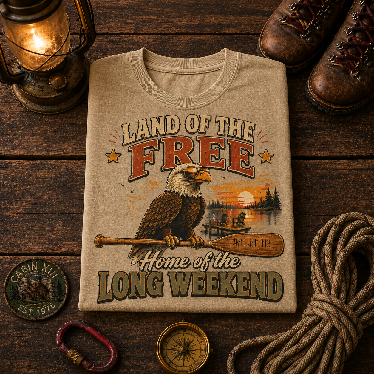 Land of the Free Home of the Long Weekend Comfort Colors Tee