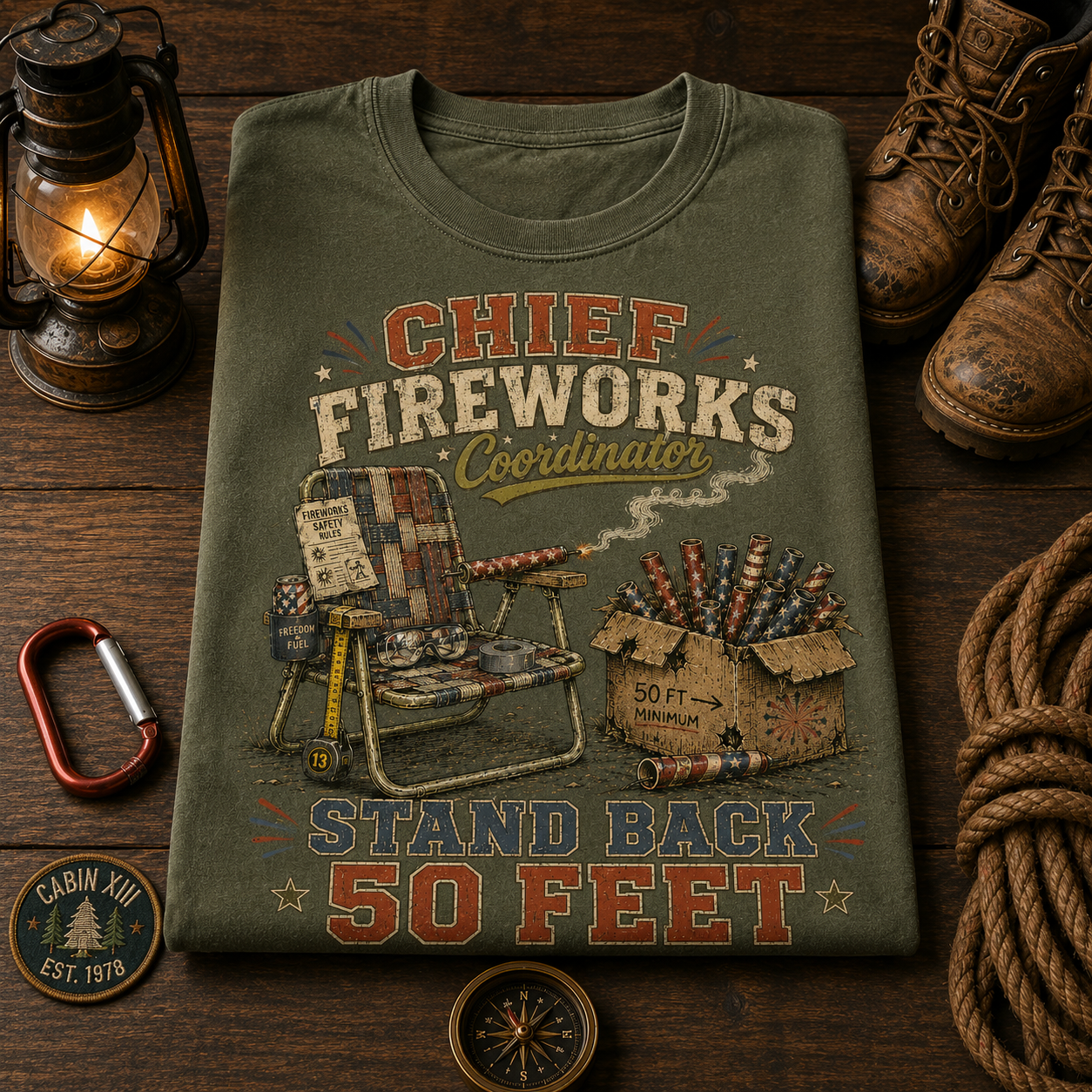 Chief Fireworks Coordinator Comfort Colors Tee