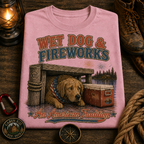 Wet Dog and Fireworks Comfort Colors Tee