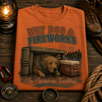 Wet Dog and Fireworks Comfort Colors Tee
