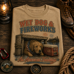 Wet Dog and Fireworks Comfort Colors Tee