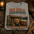Wet Dog and Fireworks Comfort Colors Tee