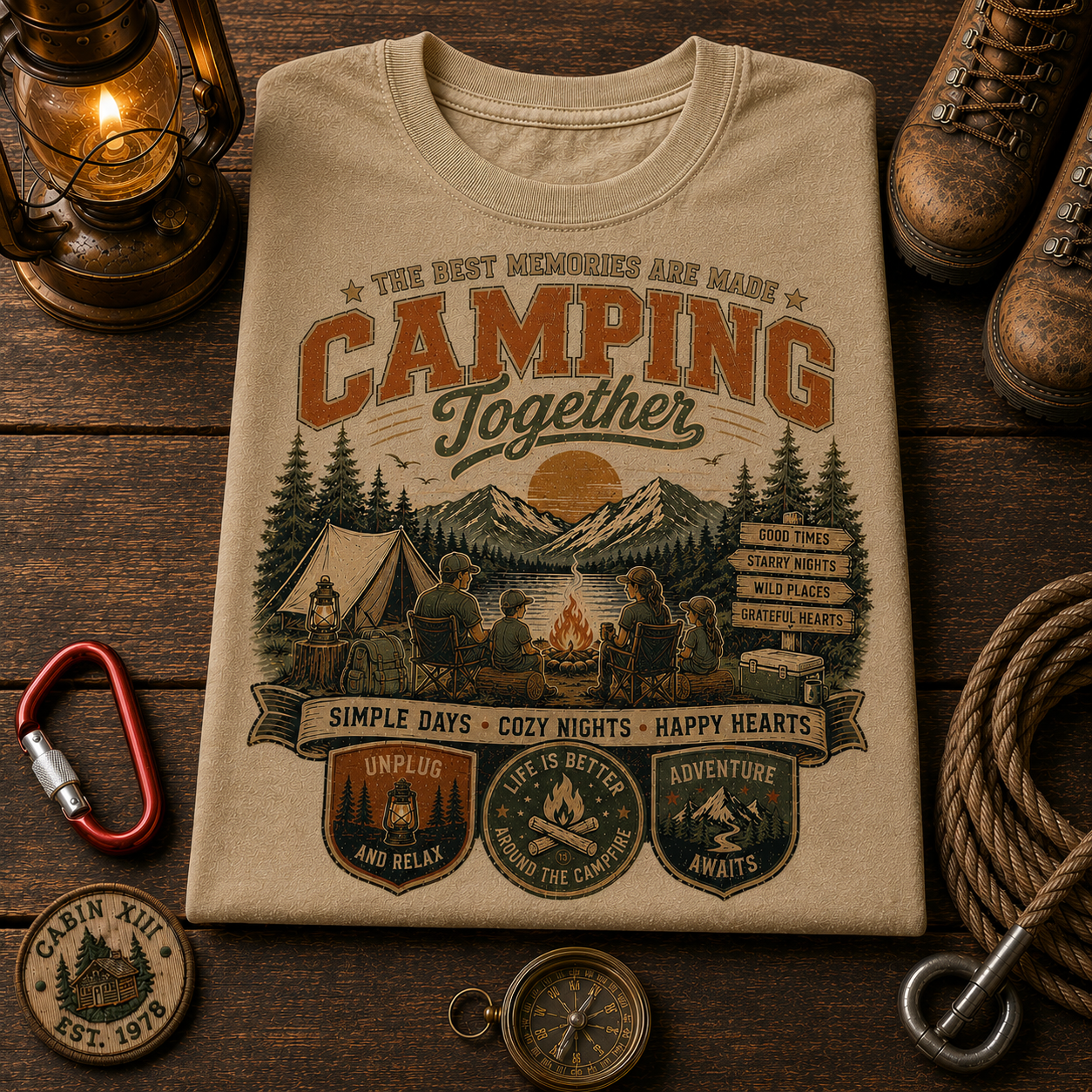 Camping Together Color Comfort Tee