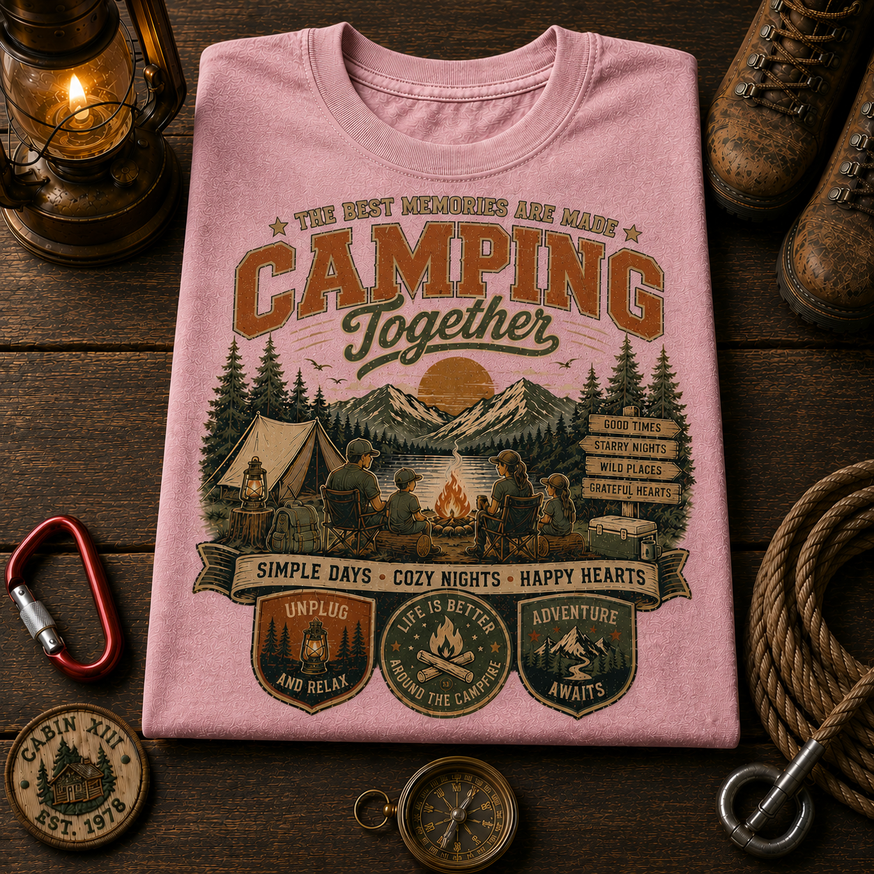 Camping Together Color Comfort Tee