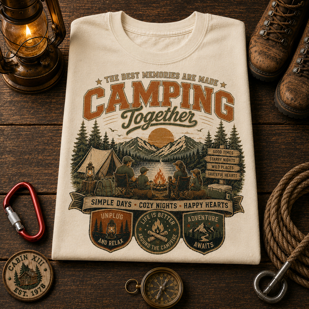 Camping Together Color Comfort Tee