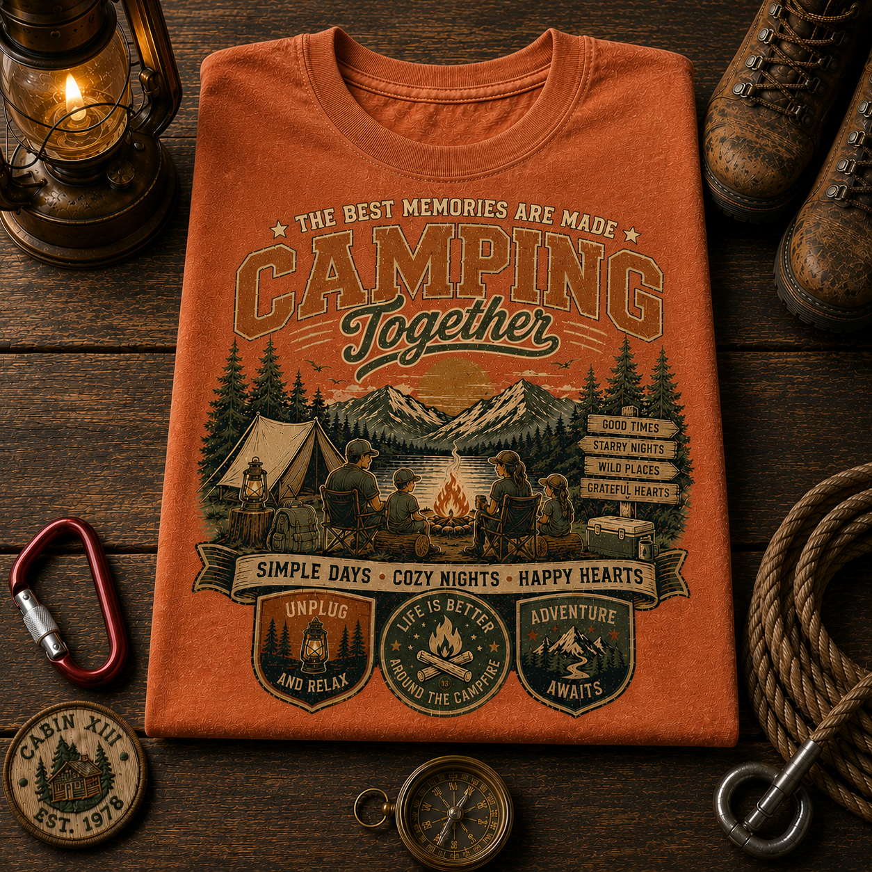 Camping Together Color Comfort Tee