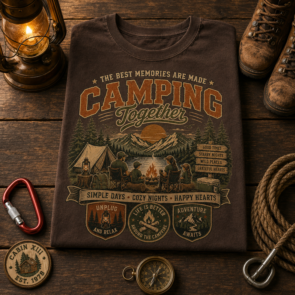 Camping Together Color Comfort Tee