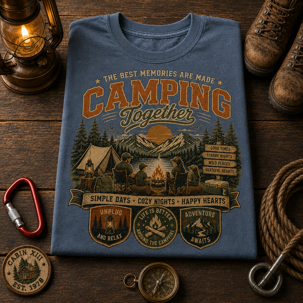 Camping Together Color Comfort Tee