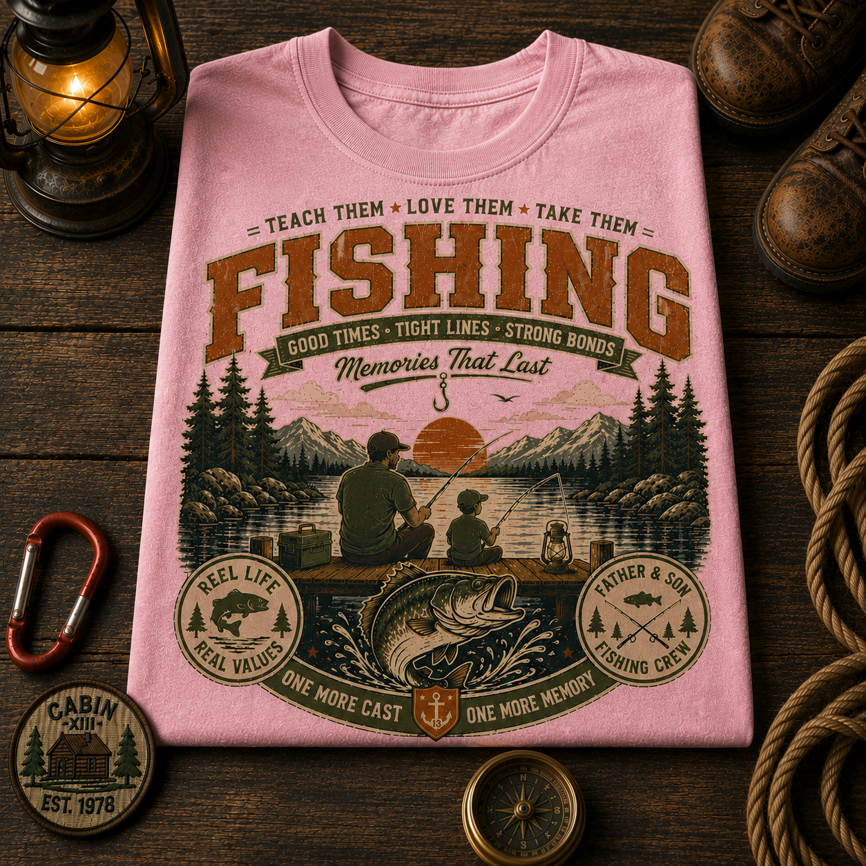 Family Fishing Comfort Colors Tee