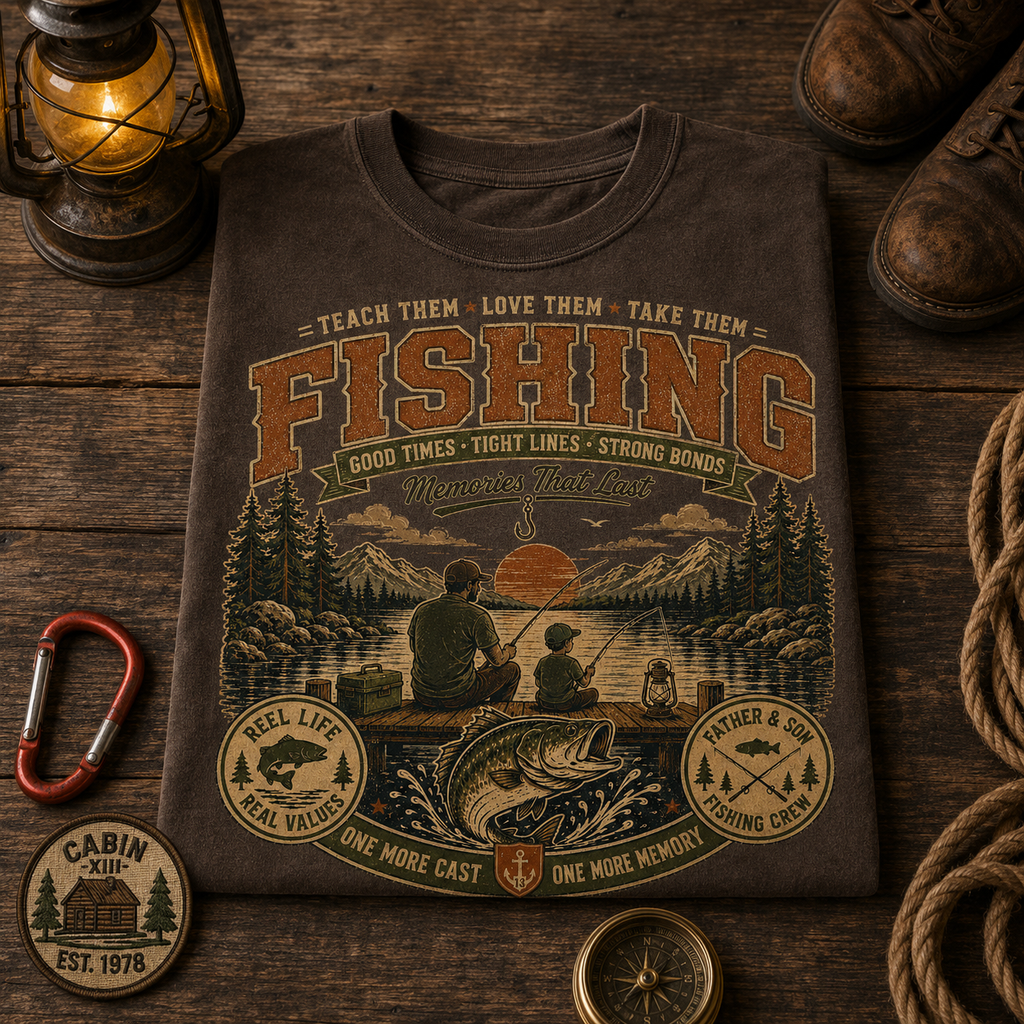 Family Fishing Comfort Colors Tee