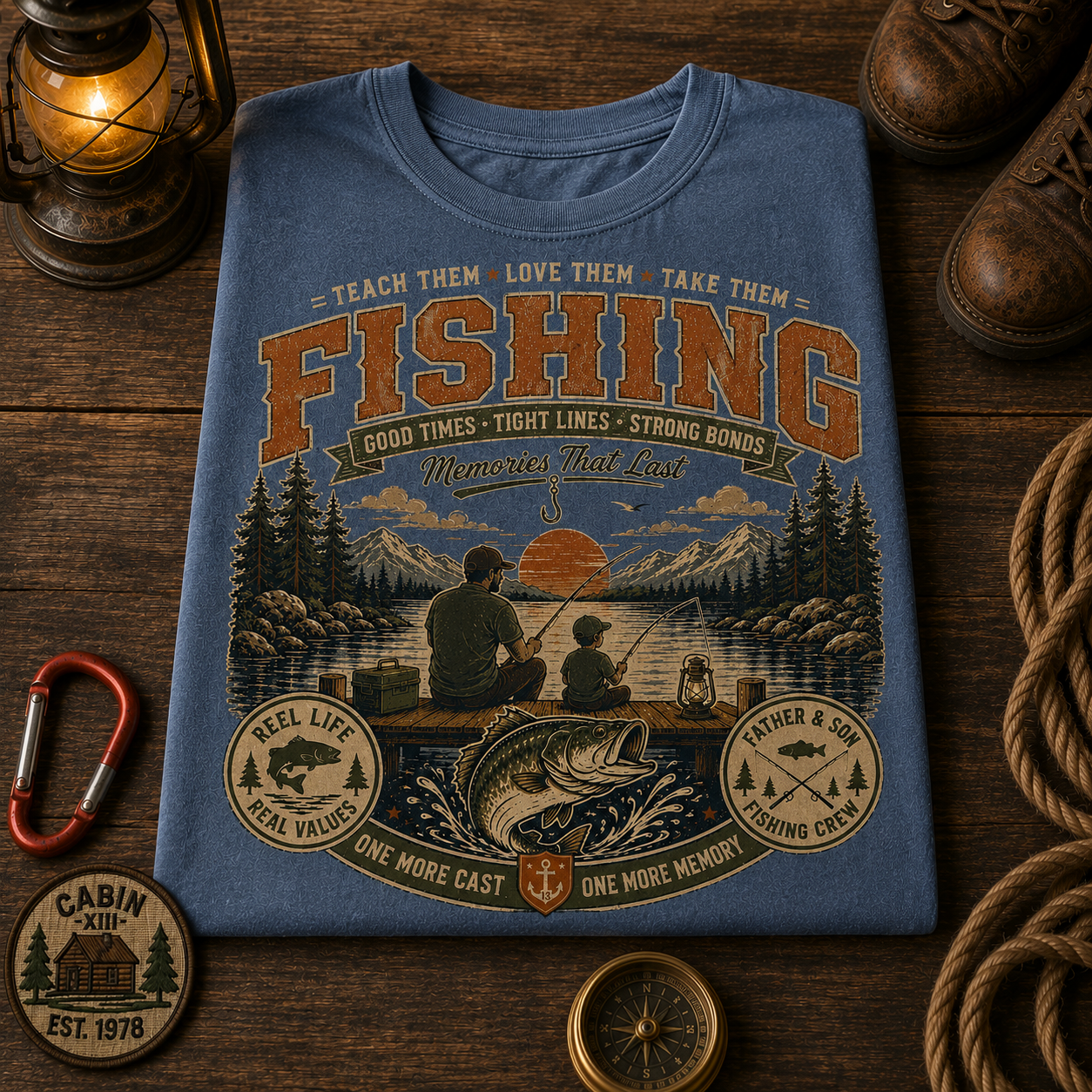 Family Fishing Comfort Colors Tee