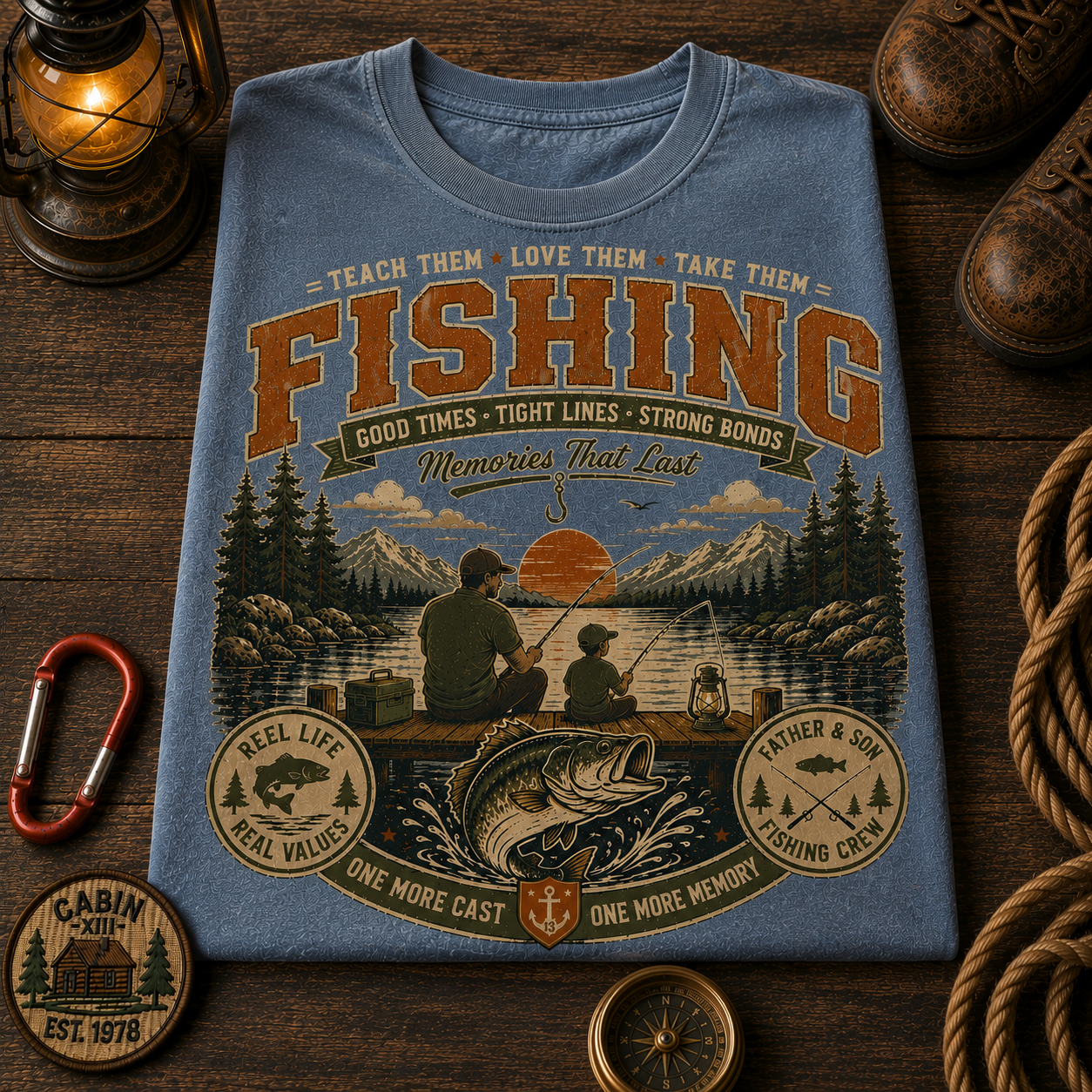 Family Fishing Comfort Colors Tee