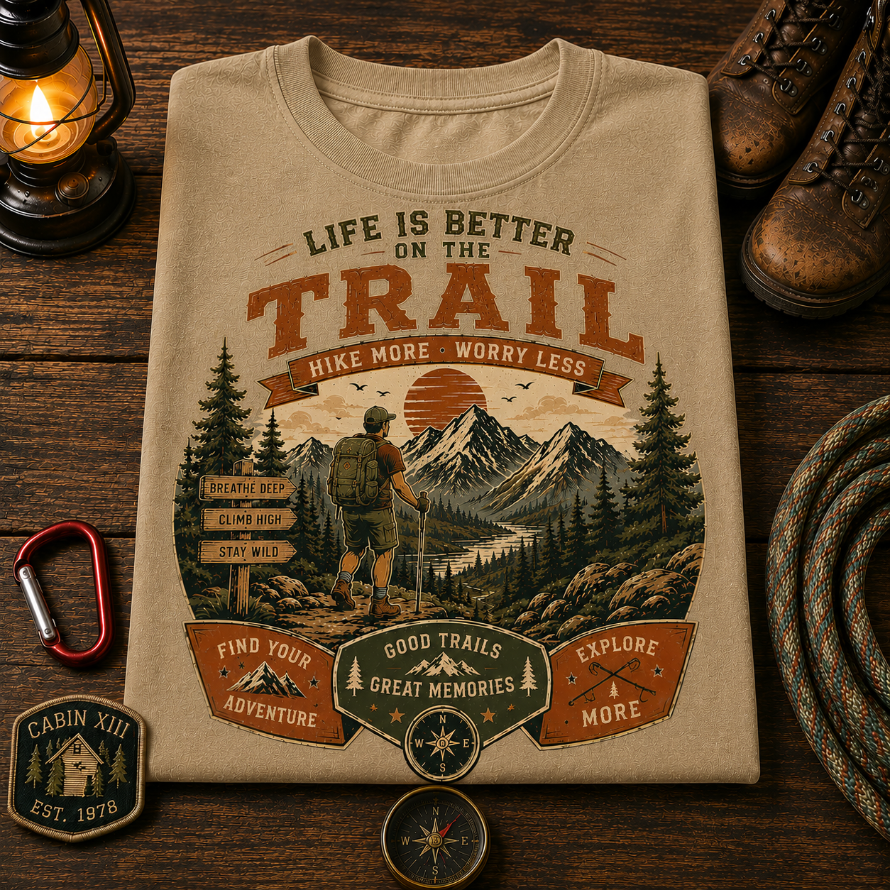 Life is Better Hiking Comfort Colors Tee