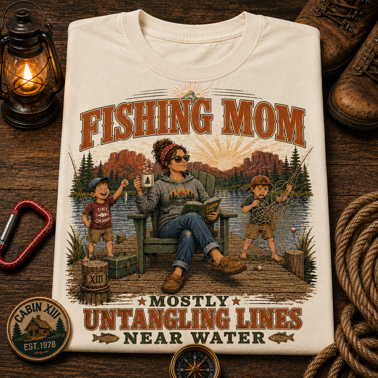 Fishing Mom Comfort Colors Tee