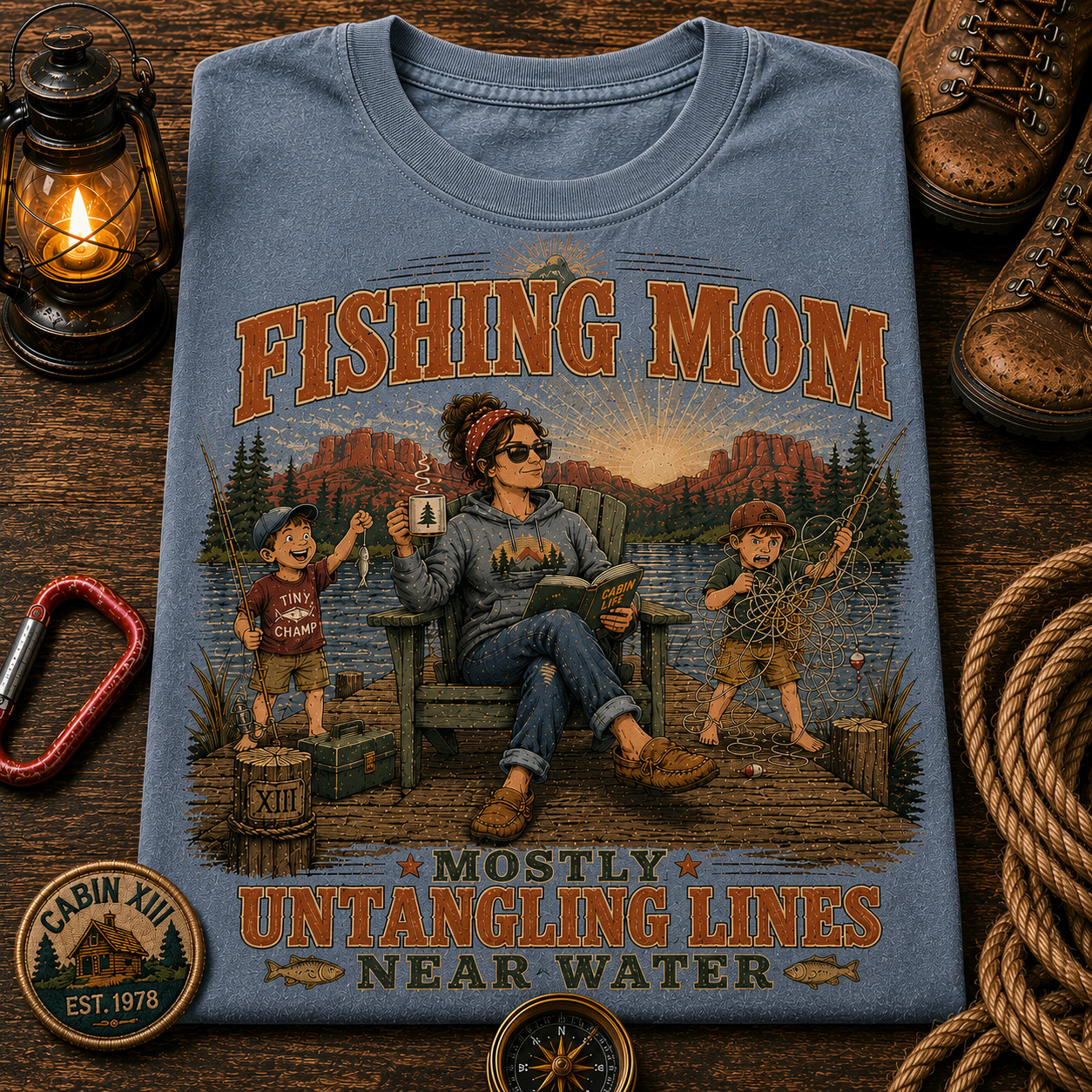 Fishing Mom Comfort Colors Tee