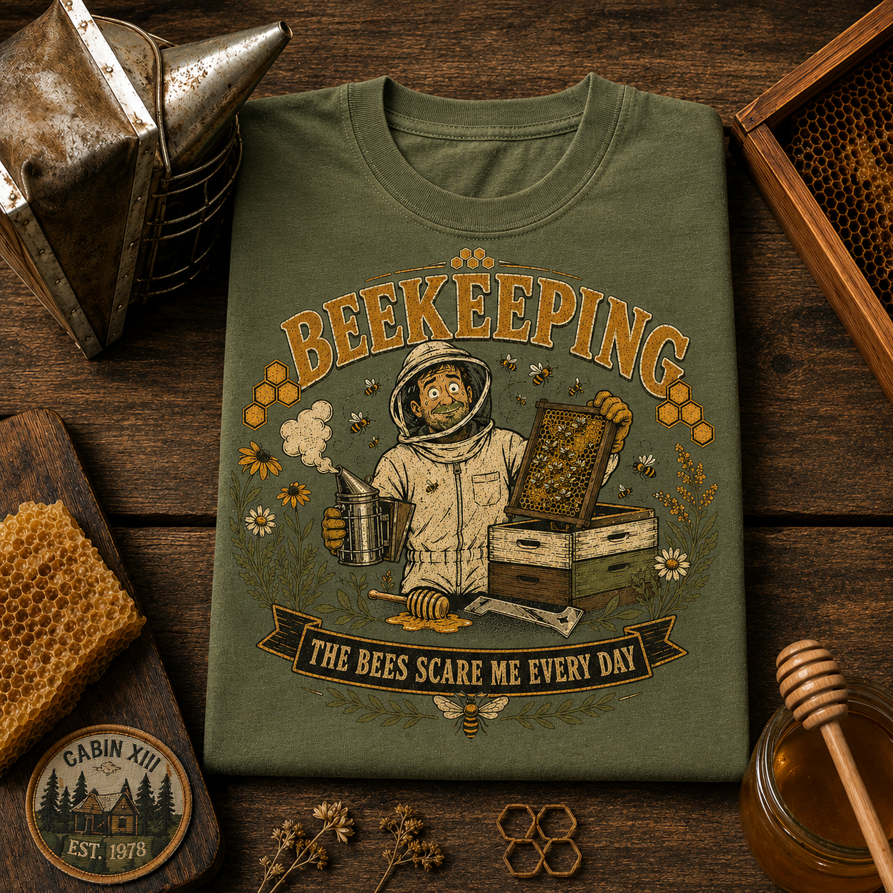 Beekeeping Bees Scare Me Comfort Colors Tee