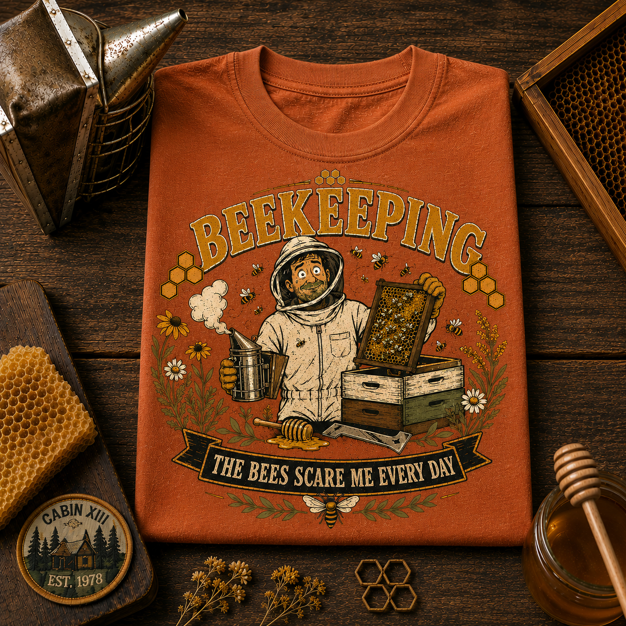 Beekeeping Bees Scare Me Comfort Colors Tee