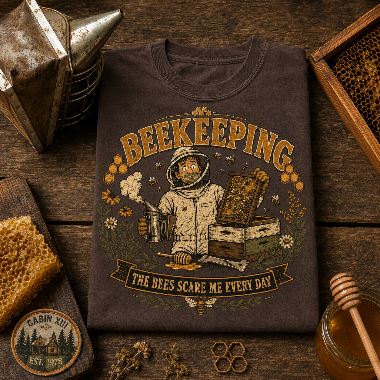 Beekeeping Bees Scare Me Comfort Colors Tee