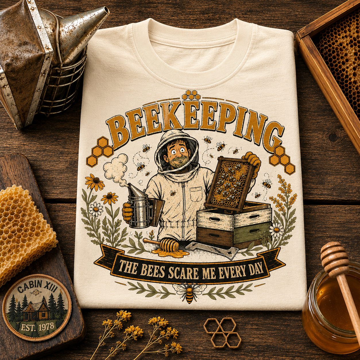 Beekeeping Bees Scare Me Comfort Colors Tee