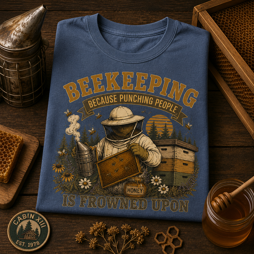 Beekeeping Punching People Comfort Colors Tee