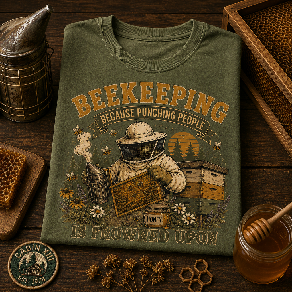 Beekeeping Punching People Comfort Colors Tee