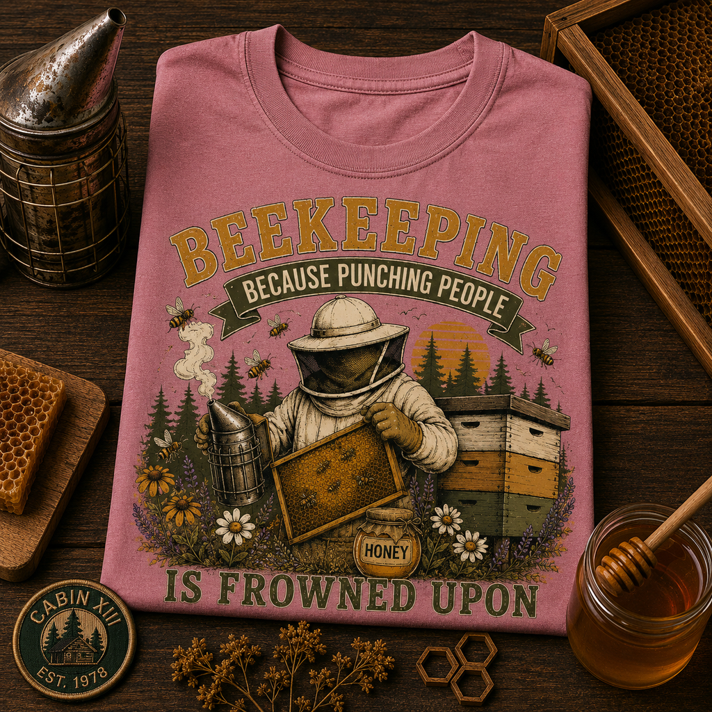 Beekeeping Punching People Comfort Colors Tee