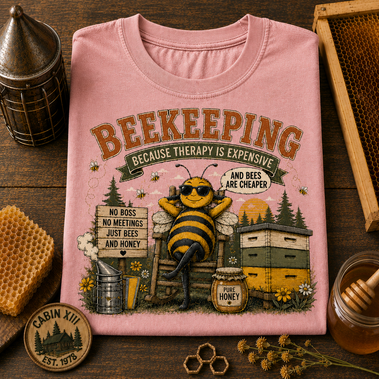 Beekeeping Humor T-Shirt — Vintage Comfort Colors Tee