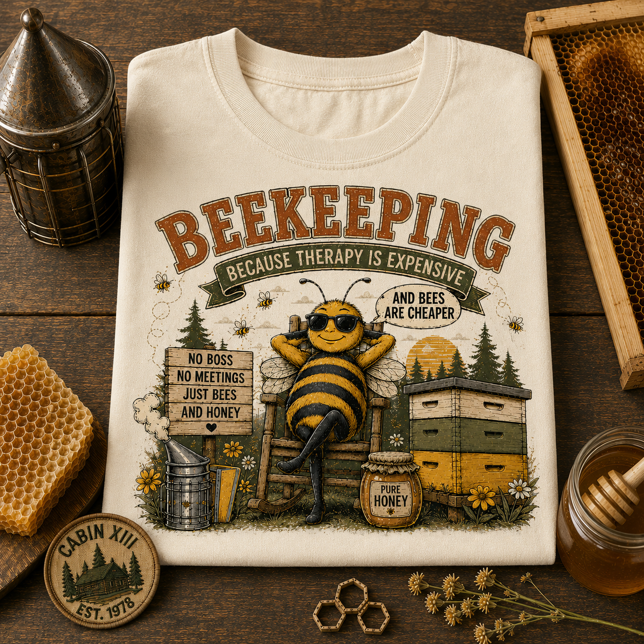 Beekeeping Humor T-Shirt — Vintage Comfort Colors Tee