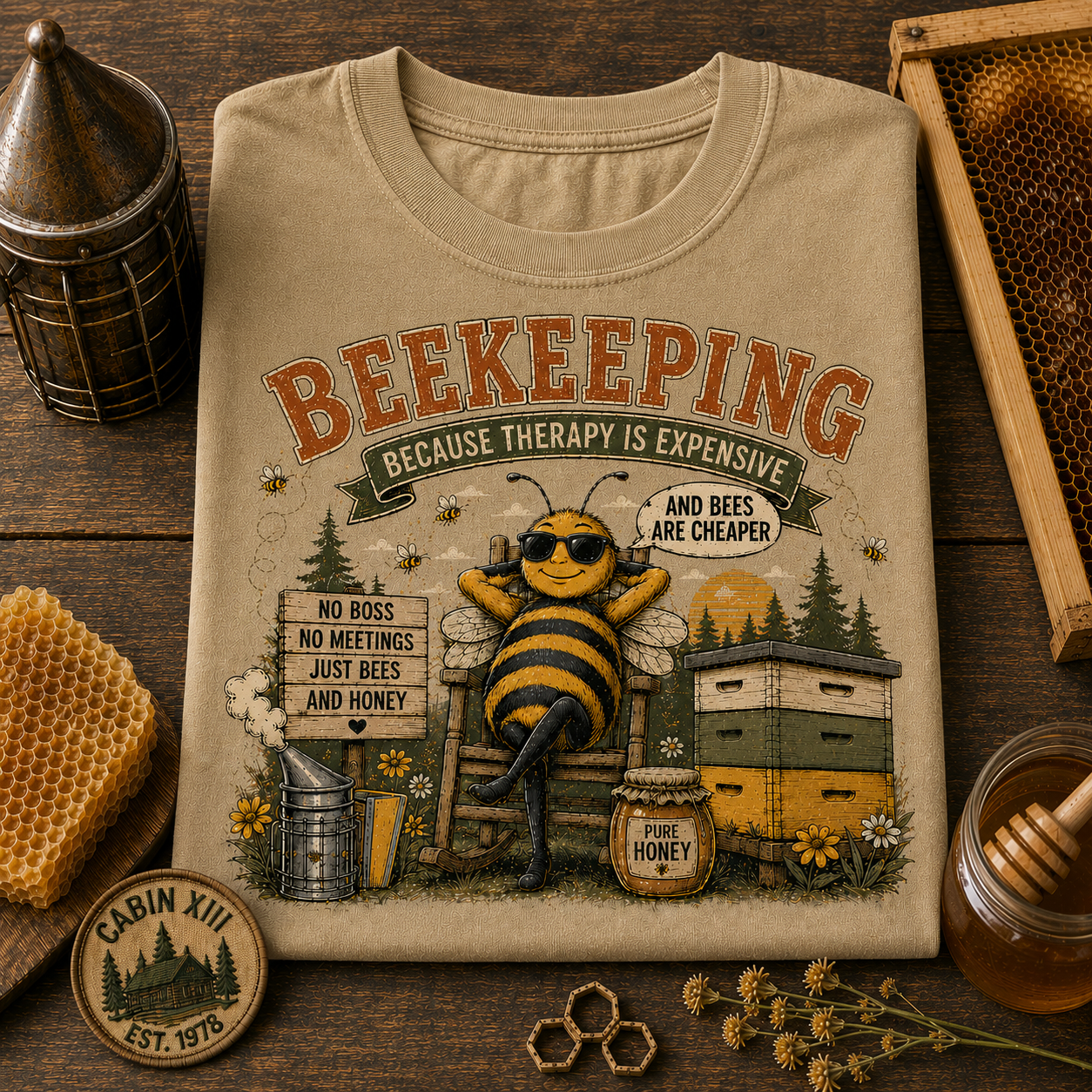 Beekeeping Humor T-Shirt — Vintage Comfort Colors Tee