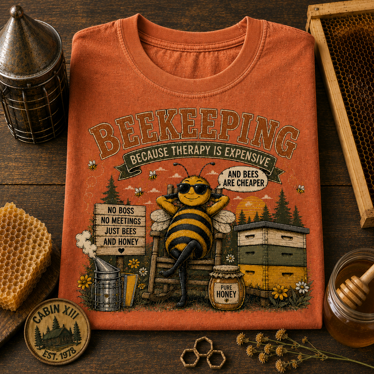 Beekeeping Humor T-Shirt — Vintage Comfort Colors Tee