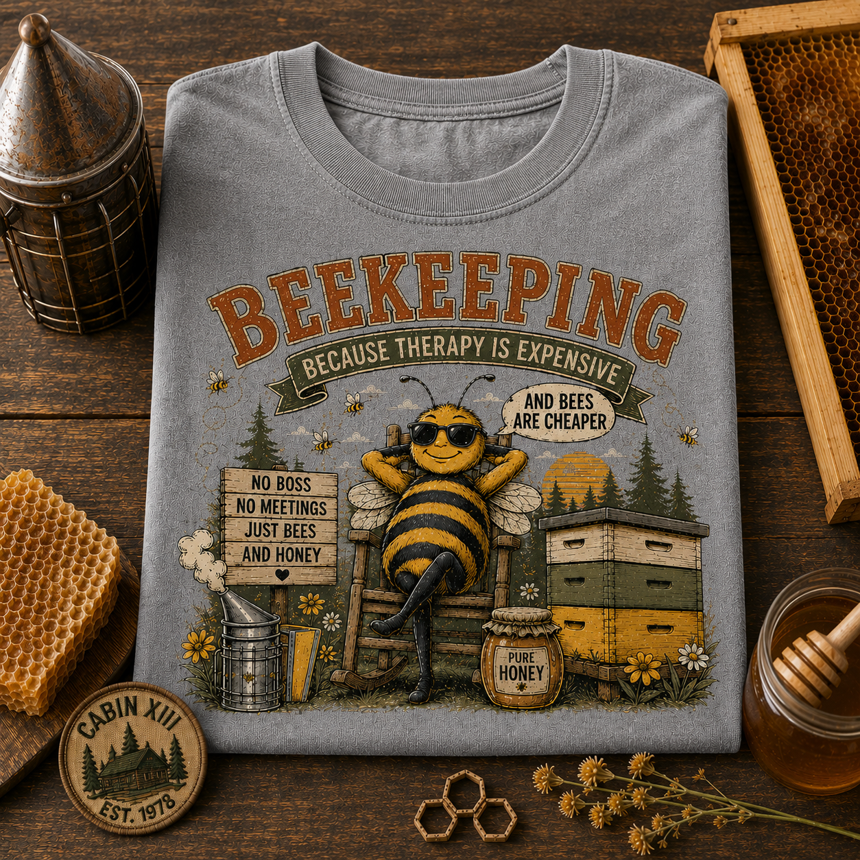 Beekeeping Humor T-Shirt — Vintage Comfort Colors Tee
